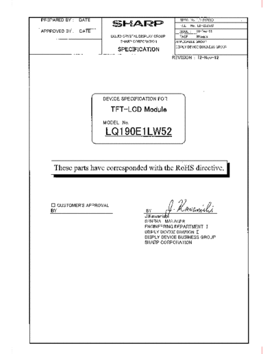 . Various Panel SHARP LQ190E1LW52 1 [DS]  . Various LCD Panels Panel_SHARP_LQ190E1LW52_1_[DS].pdf