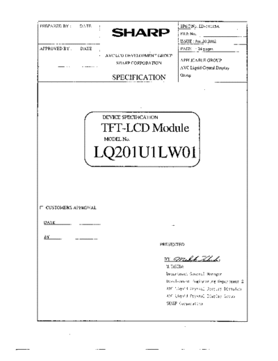 . Various Panel SHARP LQ201U1LW01 0 [DS]  . Various LCD Panels Panel_SHARP_LQ201U1LW01_0_[DS].pdf