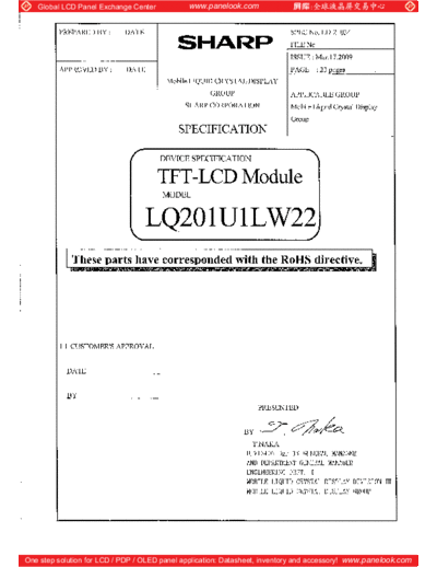 . Various Panel SHARP LQ201U1LW22 0 [DS]  . Various LCD Panels Panel_SHARP_LQ201U1LW22_0_[DS].pdf