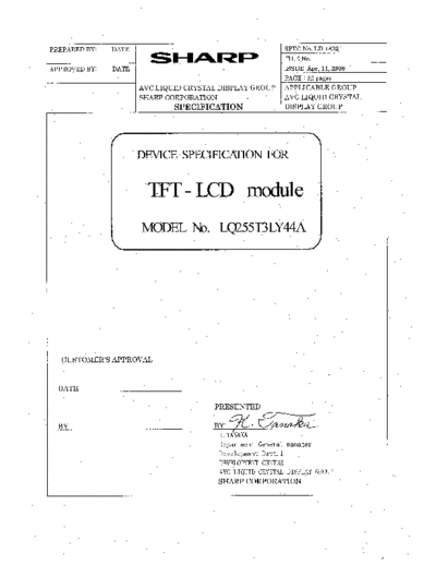 . Various Panel SHARP LQ255T3LY44A 0 [DS]  . Various LCD Panels Panel_SHARP_LQ255T3LY44A_0_[DS].pdf