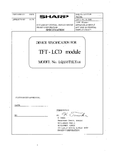 . Various Panel SHARP LQ255T3LY44 0 [DS]  . Various LCD Panels Panel_SHARP_LQ255T3LY44_0_[DS].pdf