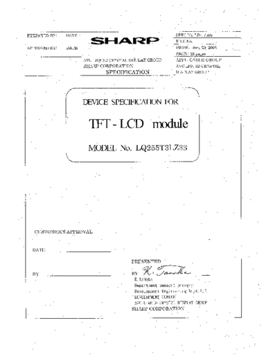 . Various Panel SHARP LQ255T3LZ33 0 [DS]  . Various LCD Panels Panel_SHARP_LQ255T3LZ33_0_[DS].pdf