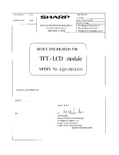 . Various Panel SHARP LQ315D1LG91 1 [DS]  . Various LCD Panels Panel_SHARP_LQ315D1LG91_1_[DS].pdf