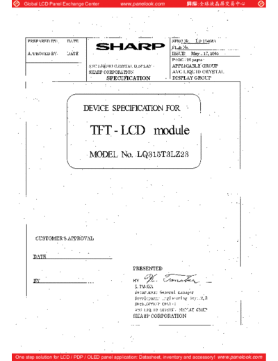 . Various Panel SHARP LQ315T3LZ23 0 [DS]  . Various LCD Panels Panel_SHARP_LQ315T3LZ23_0_[DS].pdf