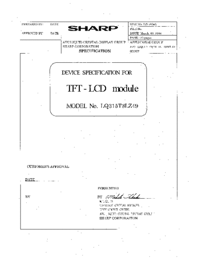 . Various Panel SHARP LQ315T3LZ49 0 [DS]  . Various LCD Panels Panel_SHARP_LQ315T3LZ49_0_[DS].pdf