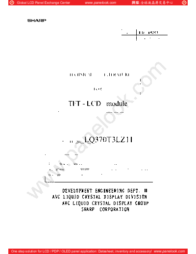 . Various Panel SHARP LQ370T3LZ11 0 [DS]  . Various LCD Panels Panel_SHARP_LQ370T3LZ11_0_[DS].pdf