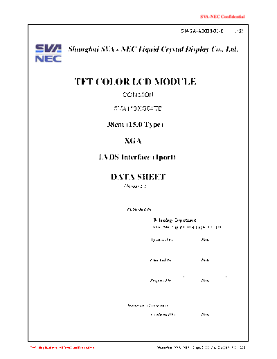 . Various Panel SVA-NEC SVA150XG04TB 1 [DS]  . Various LCD Panels Panel_SVA-NEC_SVA150XG04TB_1_[DS].pdf