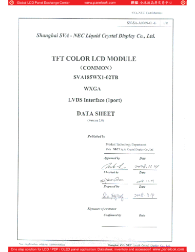 . Various Panel SVA-NEC SVA185WX1-02TB 0 [DS]  . Various LCD Panels Panel_SVA-NEC_SVA185WX1-02TB_0_[DS].pdf