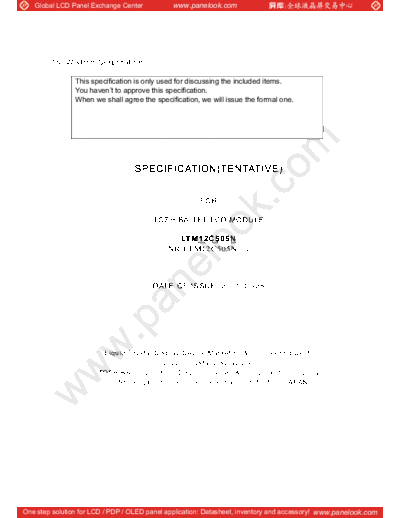 . Various Panel TOSHIBA LTM12C505N 0 [DS]  . Various LCD Panels Panel_TOSHIBA_LTM12C505N_0_[DS].pdf