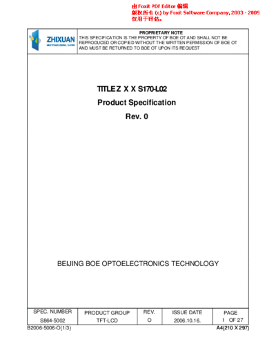 . Various Panel ZHIXUAN ZXXS170-L02 0 [DS]  . Various LCD Panels Panel_ZHIXUAN_ZXXS170-L02_0_[DS].pdf