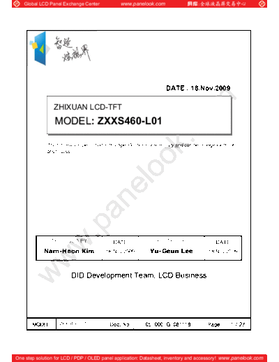 . Various Panel ZHIXUAN ZXXS460-L01 0 [DS]  . Various LCD Panels Panel_ZHIXUAN_ZXXS460-L01_0_[DS].pdf
