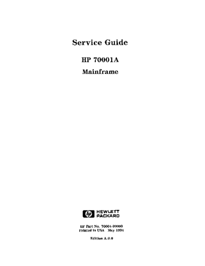 Agilent HP 70001A - Service Guide  Agilent HP 71209A Series System Folder HP 70001A - Service Guide.pdf