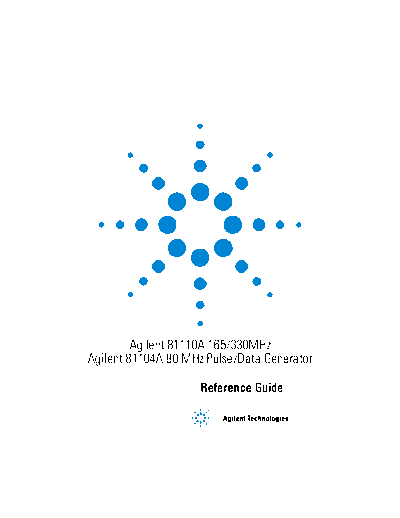 Agilent HP 81110A Ref Guide  Agilent HP 81110A Document Set HP 81110A Ref Guide.pdf