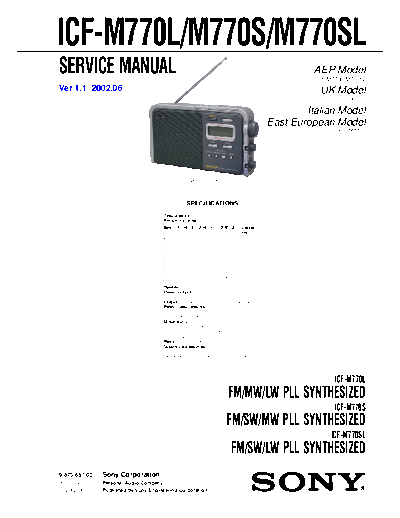 panasonic sony icf-m700 service manual  panasonic Fax KXFM90PDW Viewing SGML_VIEW_DATA EU KX-FM90PD-W SVC Audio sony_icf-m700_service_manual.pdf