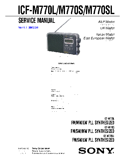 panasonic sony icf-m770lssl sm  panasonic Fax KXFM90PDW Viewing SGML_VIEW_DATA EU KX-FM90PD-W SVC Audio sony_icf-m770lssl_sm.pdf
