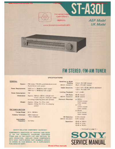 panasonic Sony ST-A30L  panasonic Fax KXFM90PDW Viewing SGML_VIEW_DATA EU KX-FM90PD-W SVC Audio Sony ST-A30L.pdf