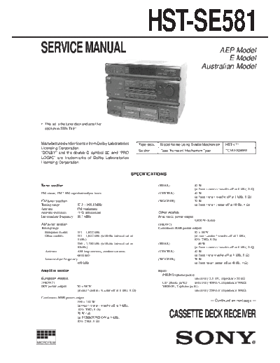 panasonic HST-SE581  panasonic Fax KXFM90PDW Viewing SGML_VIEW_DATA EU KX-FM90PD-W SVC Audio HST-SE581.pdf