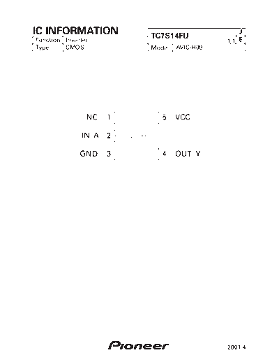 Pioneer TC7S14FU  Pioneer DVD pioneer cd IC_pdf TC7S14FU.pdf
