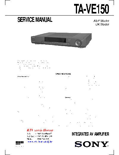 panasonic sony ta-ve150 avamplifier  panasonic Fax KXFM90PDW Viewing SGML_VIEW_DATA EU KX-FM90PD-W SVC Audio sony_ta-ve150_avamplifier.pdf