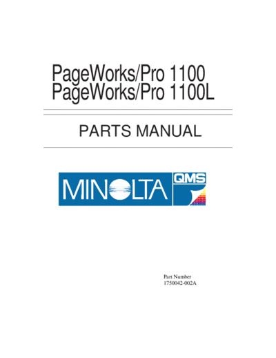 Konica Minolta Konica Minolta QMS pagepro 1100 Parts Manual  Konica Minolta Konica Minolta QMS pagepro 1100 Parts Manual.pdf