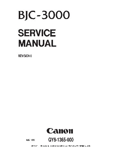CANON Canon BJC-3000 Service Manual  CANON Printer Canon BJC-3000 Service Manual.pdf