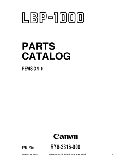 CANON Canon LBP-1000 Parts Manual  CANON Printer Canon LBP-1000 Parts Manual.pdf