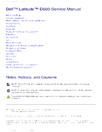 Dell Dell Latitude D600 Service Manual  Dell Laptop Latitude D600 Dell Latitude D600 Service Manual.pdf