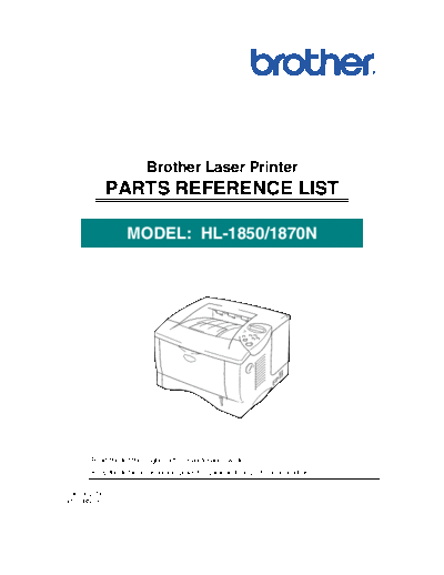 Brother Brother HL-1850, 1870n Parts Manual  Brother Brother HL-1850, 1870n Parts Manual.pdf