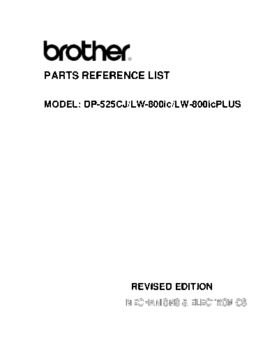 Brother Brother LW-800 Plus, DP-525CJ Parts Manual  Brother Brother LW-800 Plus, DP-525CJ Parts Manual.pdf
