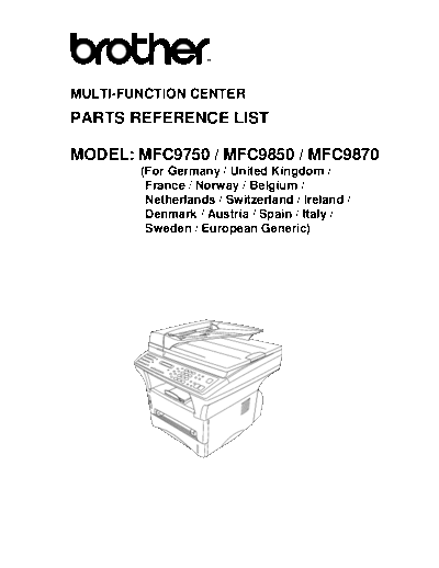 Brother Brother MFC-9750, 9850, 9870 Parts Manual  Brother Brother MFC-9750, 9850, 9870 Parts Manual.pdf