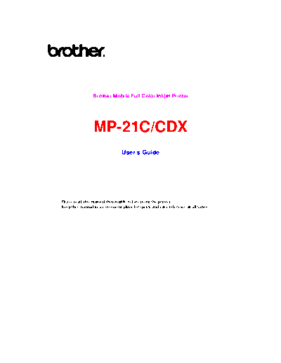 Brother Brother MP-21C CDX Manual  Brother Brother MP-21C_CDX Manual.pdf