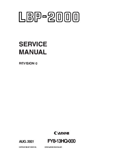 CANON Canon LBP-2000 Service Manual  CANON Printer Canon LBP-2000 Service Manual.pdf