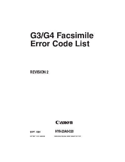 CANON Canon G3, G4 Error Code List  CANON Printer Canon G3, G4 Error Code List.pdf