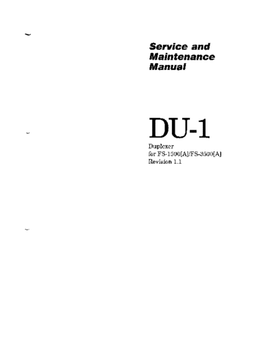 Kyocera Kyocera Duplexer DU-1 Service Manual  Kyocera Kyocera Duplexer DU-1 Service Manual.pdf