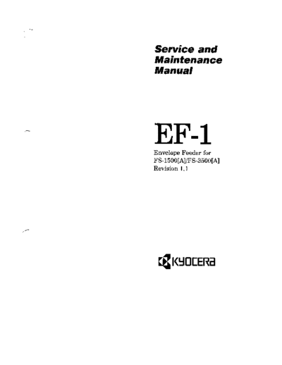 Kyocera Envelope Feeder EF-1 Service Manual  Kyocera Kyocera Envelope Feeder EF-1 Service Manual.pdf