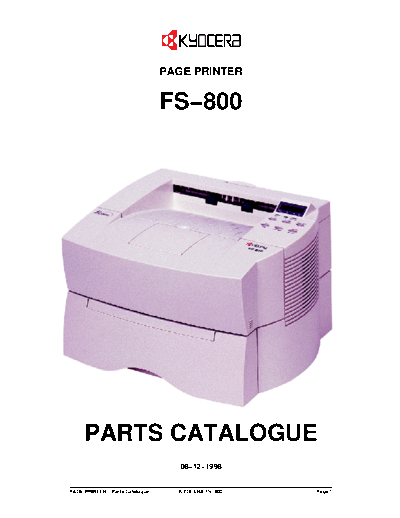 Kyocera Kyocera FS-800 Parts Manual  Kyocera Kyocera FS-800 Parts Manual.pdf