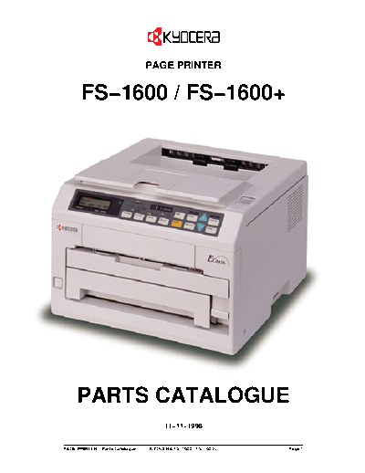 Kyocera Kyocera FS-1600 Parts Manual  Kyocera Kyocera FS-1600 Parts Manual.pdf