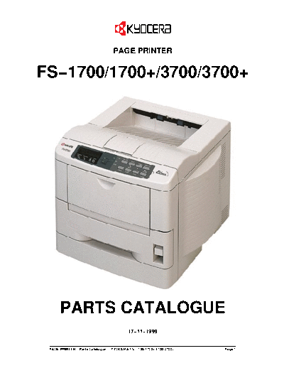 Kyocera Kyocera FS-1700 Parts Manual  Kyocera Kyocera FS-1700 Parts Manual.pdf