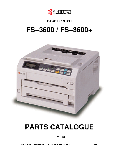 Kyocera Kyocera FS-3600 Parts Manual  Kyocera Kyocera FS-3600 Parts Manual.pdf