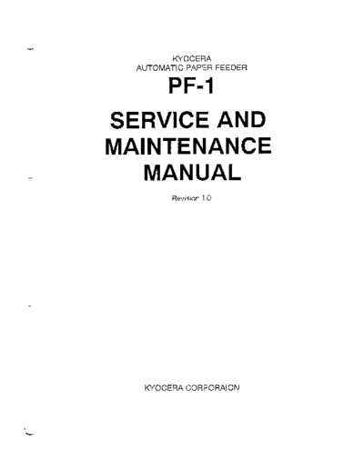 Kyocera Kyocera Paper Feeder PF-1 Service Manual  Kyocera Kyocera Paper Feeder PF-1 Service Manual.pdf
