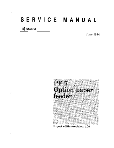 Kyocera Kyocera Paper Feeder PF-7 Service Manual  Kyocera Kyocera Paper Feeder PF-7 Service Manual.pdf