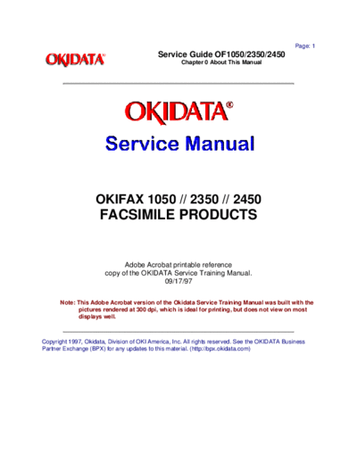 oki Okidata Fax 1050, 2350, 2450 Service Manual  oki Okidata Fax 1050, 2350, 2450 Service Manual.pdf