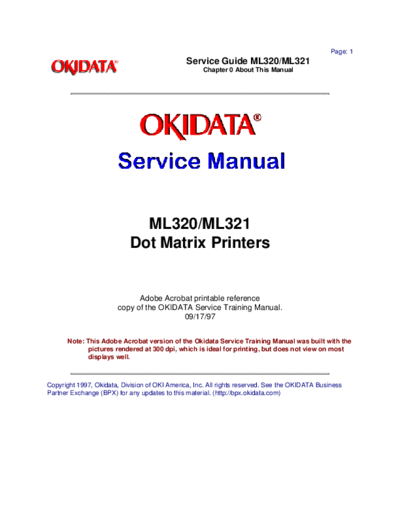 oki Okidata ML 320, 321 Service Manual  oki Okidata ML 320, 321 Service Manual.pdf
