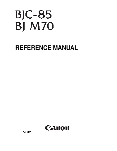 CANON Canon BJC-85 Reference Manual  CANON Printer Canon BJC-85 Reference Manual.pdf