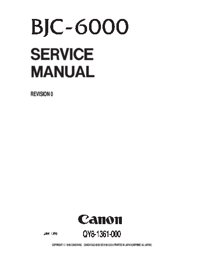 CANON Canon BJC-6000 Service Manual  CANON Printer Canon BJC-6000 Service Manual.pdf