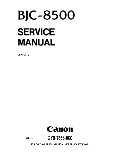 CANON Canon BJC-8500 Service Manual  CANON Printer Canon BJC-8500 Service Manual.pdf