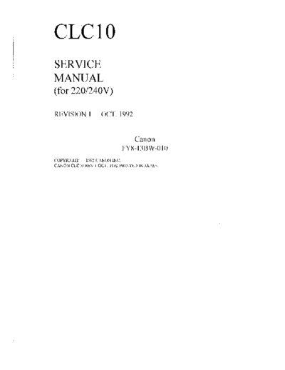 CANON Canon Color Laser Copier CLC-10 Service Manual  CANON Printer Canon Color Laser Copier CLC-10 Service Manual.pdf