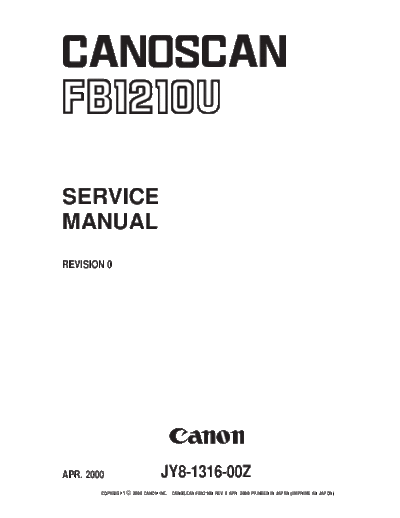 CANON Canon FB1210U Service Manual  CANON Printer Canon FB1210U Service Manual.pdf