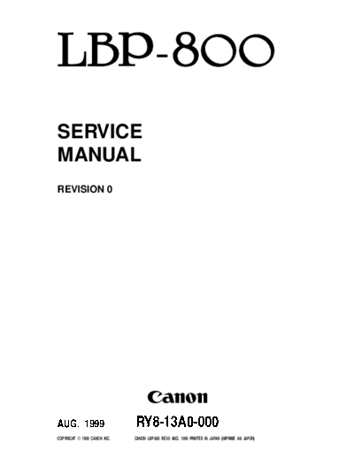 CANON Canon LBP-800 Service Manual  CANON Printer Canon LBP-800 Service Manual.pdf