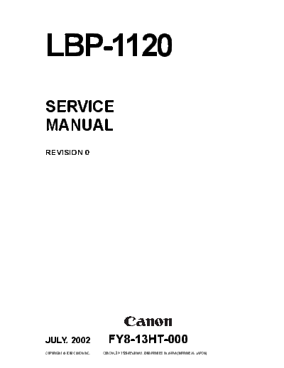 CANON Canon LBP-1120 Service Manual  CANON Printer Canon LBP-1120 Service Manual.pdf